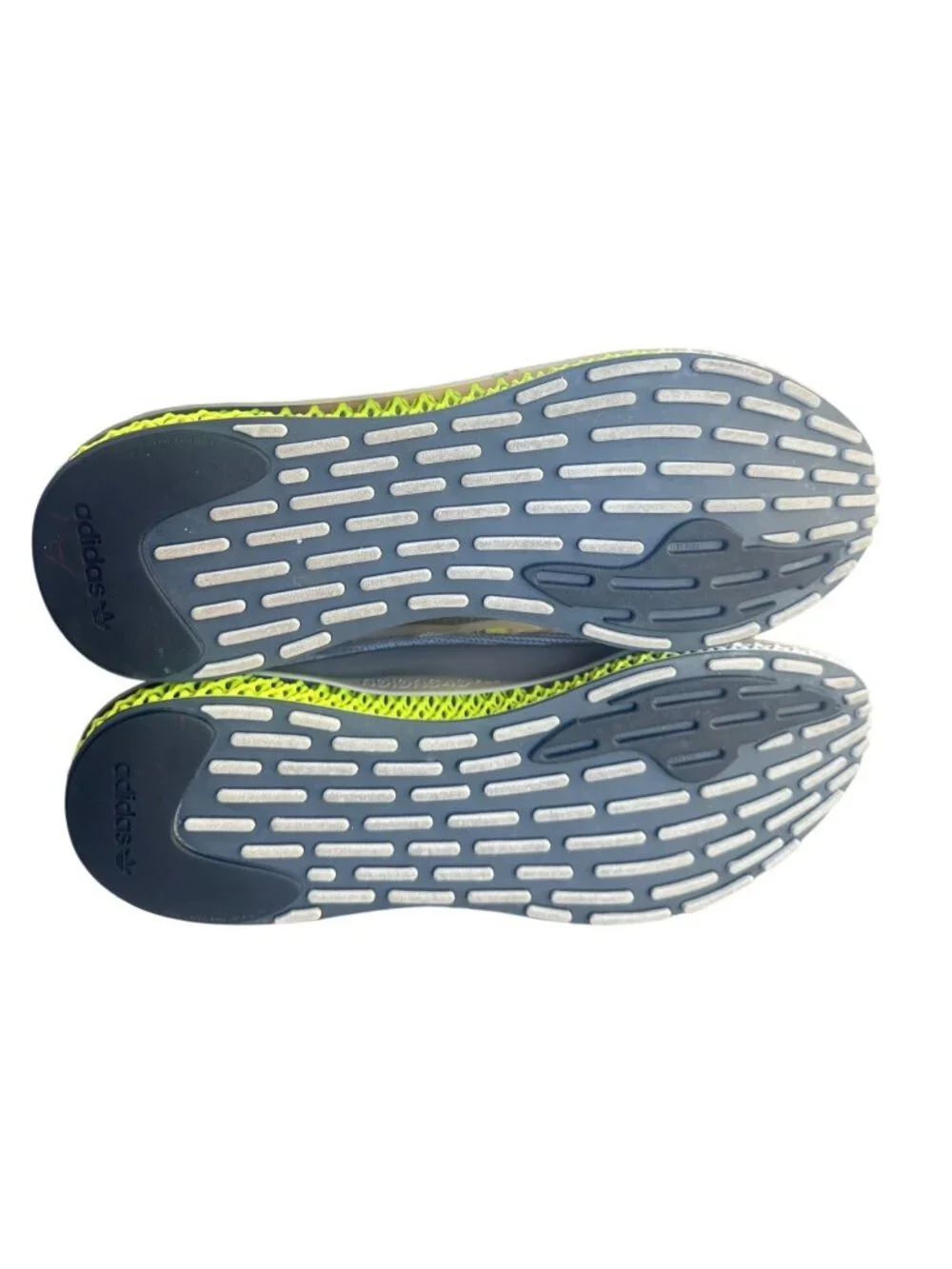 Adidas 4D Fusio Men Size 13.5 Gray Neon Yellow Knit Running Shoes FY5928